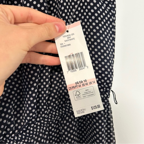 Jones New York Dresses Blue and White Polka Dot Dress Size 10 - Picture 3 of 9